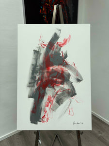 „Bull - abstract - grey“, 100 x 70 x 2 cm