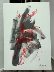 „Bull - abstract - grey“, 100 x 70 x 2 cm