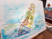 Laden Sie das Bild in den Galerie-Viewer, „Gorch Fock“, 60 x 80 cm, Aquarell auf Leinwand