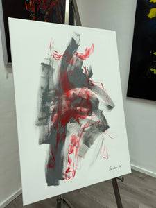 „Bull - abstract - grey“, 100 x 70 x 2 cm