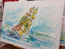 Laden Sie das Bild in den Galerie-Viewer, „Gorch Fock“, 60 x 80 cm, Aquarell auf Leinwand