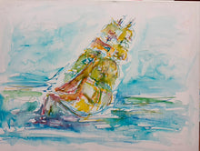 Laden Sie das Bild in den Galerie-Viewer, „Gorch Fock“, 60 x 80 cm, Aquarell auf Leinwand