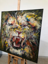 Laden Sie das Bild in den Galerie-Viewer, „Brüllender Löwe“, 100 x 100 cm