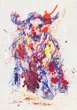 Load image into Gallery viewer, „Barcelona Stier“, 100 x 140 cm, Mischtechnik auf Leinwand