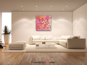 Pink Family, 100 x 100 cm