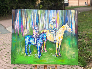 „Horse in royalblue 2“ 100 x 120 cm