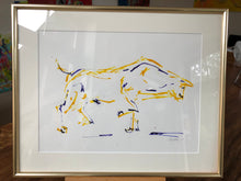 Laden Sie das Bild in den Galerie-Viewer, Stierzeichnung, „Stier in gelb“, Din A3