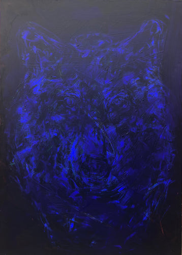 „Der blaue Wolf“, 140 x 100 cm