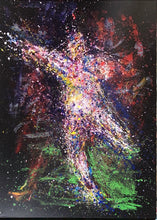 Load image into Gallery viewer, „Fußballspieler Abstrakt“, 100 x 140 cm, Mischtechnik auf Leinwand