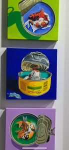 Canned Koi Corona, 2021, 30 x 30 cm, acrylics on canvas