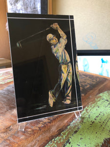 Acrylblock "Tiger Woods", 10 x 15 x 2,5 cm