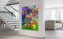 Load image into Gallery viewer, „Farbiges Spiel mit Blumen“, 120 x 100 cm