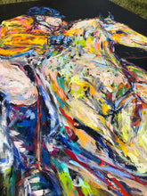 Load image into Gallery viewer, „Teuerstes Springpferd der Welt“, 100 x 140 cm