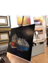 Laden Sie das Bild in den Galerie-Viewer, „Queen Mary in Hamburg“, 120 x 100 cm