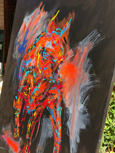 „El Rojo“, 100 x 140 cm, Acryl auf Leinwand