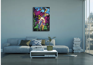 „Polospieler in abstrakt“, 140 x 100 cm