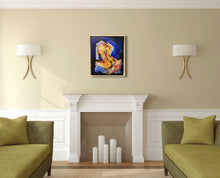 Laden Sie das Bild in den Galerie-Viewer, „Nude in blau“, 60 x 70 cm, Mischtechnik auf Leinwand