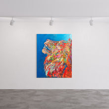 Load image into Gallery viewer, Löwe mit Blau, 150 x 120 x 2 cm