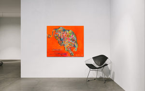 Dance in Orange, 120 x 150 cm