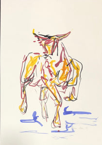 Zeichnung „Stier nach Picasso“