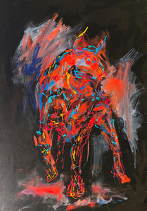 „El Rojo“, 100 x 140 cm, Acryl auf Leinwand
