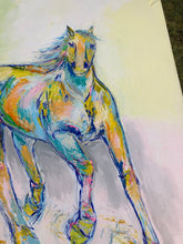 Laden Sie das Bild in den Galerie-Viewer, „Das Pferd, dass nach dem Besuch der Queen noch mehr Farben im Fell hat“, 100 x 140 cm