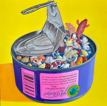 Load image into Gallery viewer, „Canned Koi Celebration/After Corona Party“, 2020, 100 x 100 cm, oil on canvas