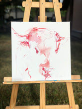 Load image into Gallery viewer, Bull Head with red, 40 x 40 cm
