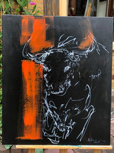Load image into Gallery viewer, „Bull schwarz - rot“, 70 x 60 cm
