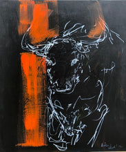 Laden Sie das Bild in den Galerie-Viewer, „Bull schwarz - rot“, 70 x 60 cm