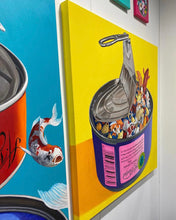 Load image into Gallery viewer, „Canned Koi Celebration/After Corona Party“, 2020, 100 x 100 cm, oil on canvas