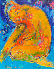 Load image into Gallery viewer, „Frau in gelb“, 50 x 40 x 2 cm