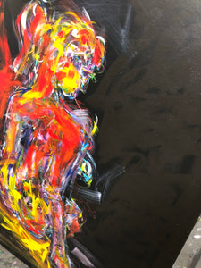 „Sitzender Akt“, 110 x 90 cm, Acryl auf Leinwand (ohne Rahmen)