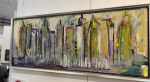 Ramona Leiss „Living City“, 150 x 50 cm, Mischtechnik auf Leinwand