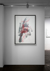 „Bull - abstract - grey“, 100 x 70 x 2 cm