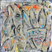 Laden Sie das Bild in den Galerie-Viewer, Ramona Leiss „Angry“, 100 x 100 cm, Mischtechnik auf Leinwand